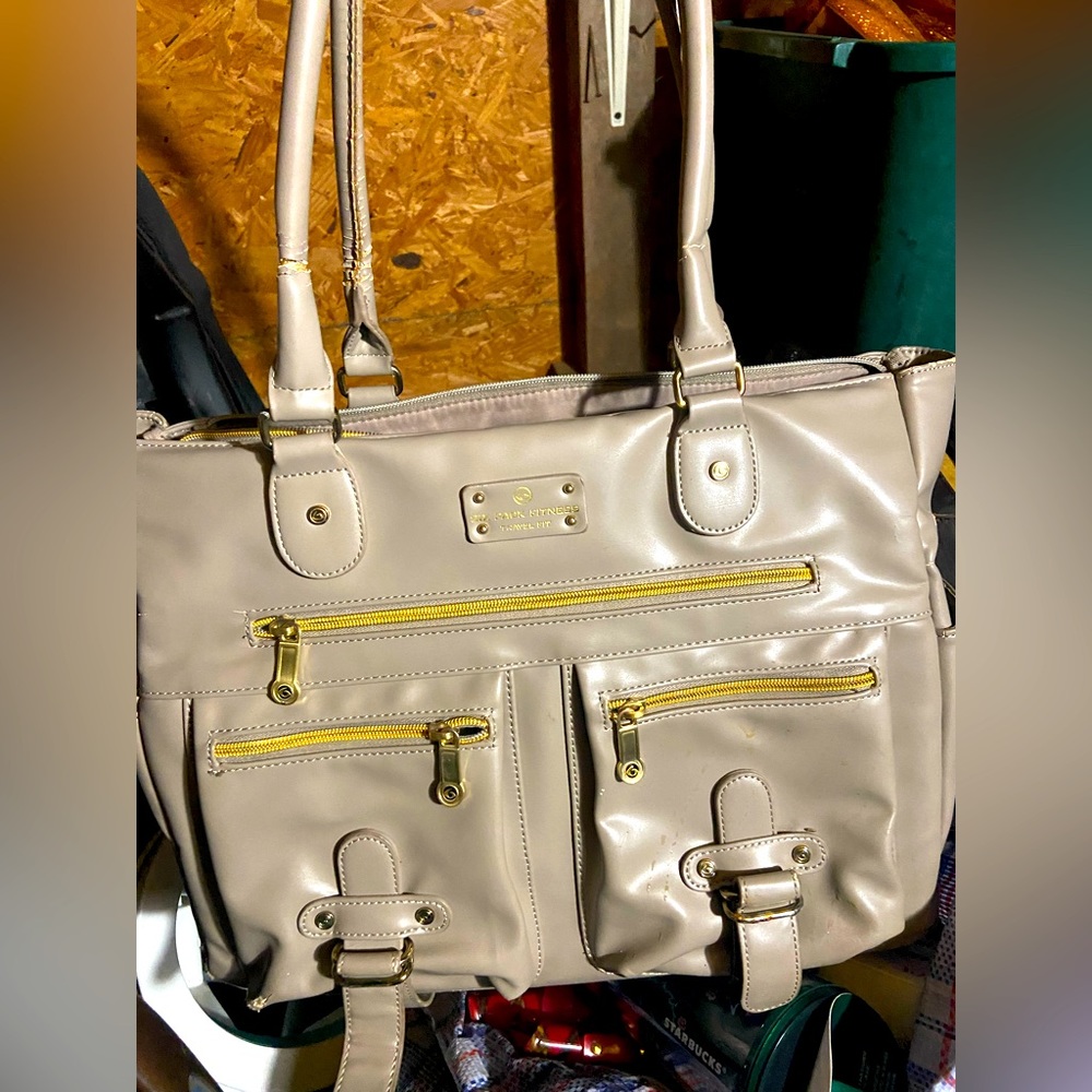 Six Pack Fitness Cooler/gym Beige large purse workout